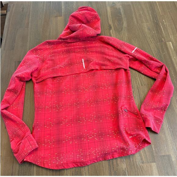 Nike Dry Fit Hoodie Women's Large Running Red Thumbholes Vented Long Sleeve - Picture 2 of 4
